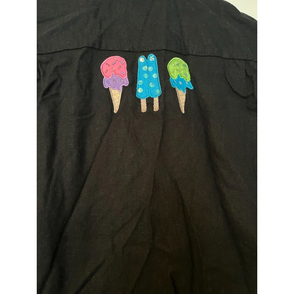 Quacker Factory Whimsical Black Jumper Dress Jacket Set Ice Cream Popsicle M - Picture 10 of 11